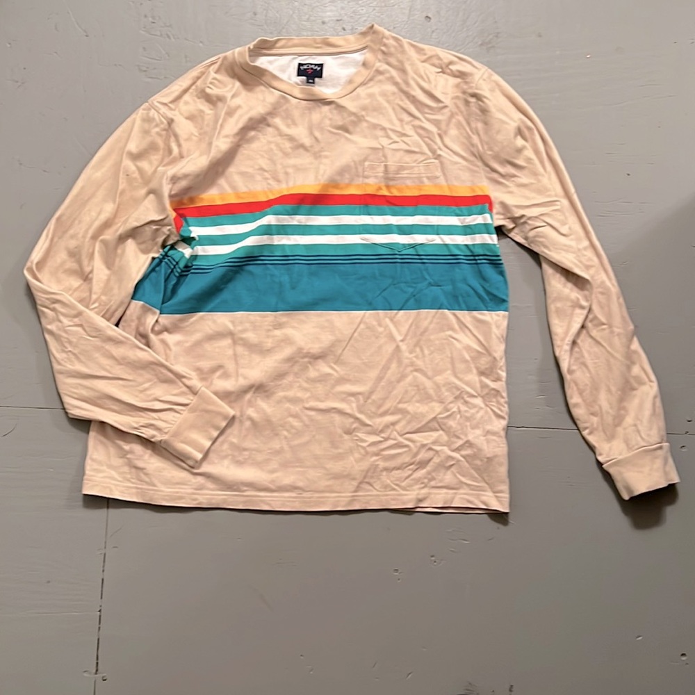 Noah long sleeve Tee. Beige with Multi colors. Worn Once. In great condition